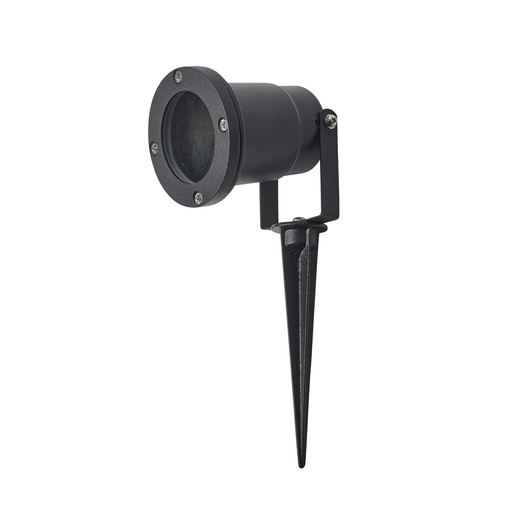 [19080205] Foco Halógeno IP54 Para Jardín y Exteriores Con Pincho Color Negro