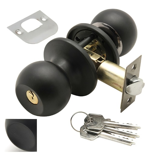 [3030575] Pomo Puerta Wolfpack Con Llave Negro