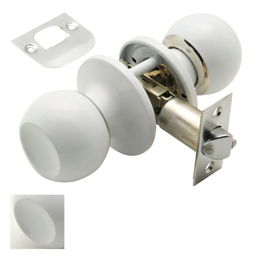 [3030600] Pomo Puerta Wolfpack Sencillo Blanco Para Pasillo
