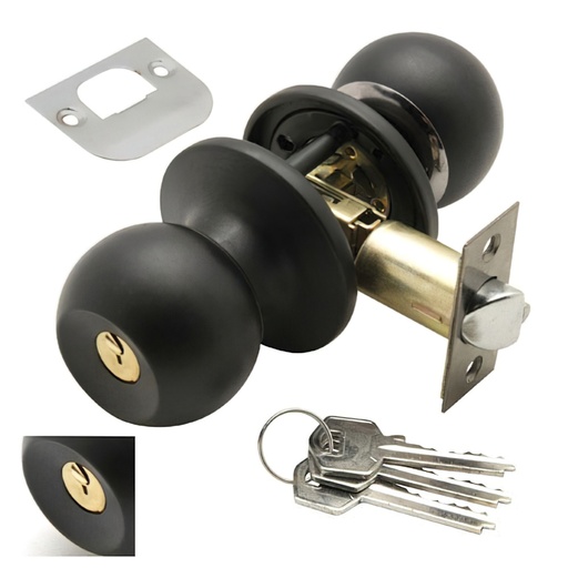 [3030580] Pomo Puerta Wolfpack Con Llave Ambos Lados Negro
