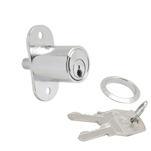 [3030050] Cerradura Puerta Corredera Pulsador 147/27 mm.  Cromado