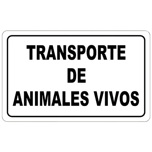 [15051295] Cartel Transporte Animales Vivos 30x21 cm.