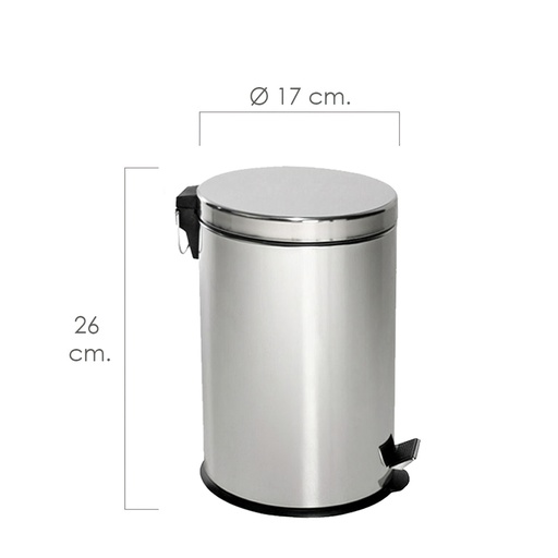 [5421190] Papelera Maurer  Inoxidable   3 Litros Ø 17 x 26 cm.