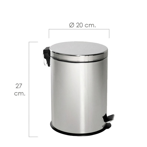 [5421195] Papelera Maurer  Inoxidable   5 Litros Ø 20 x 27 cm.