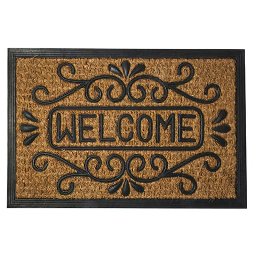 [5291045] Felpudo Fibra Coco y Goma Welcome 40x60 cm.