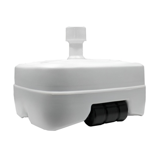 [8091900] Base Sombrilla Polietileno Con Ruedas, 58x58 cm. para Tubos De Ø 30 A Ø 51 mm. Rellenable de agua o arena,