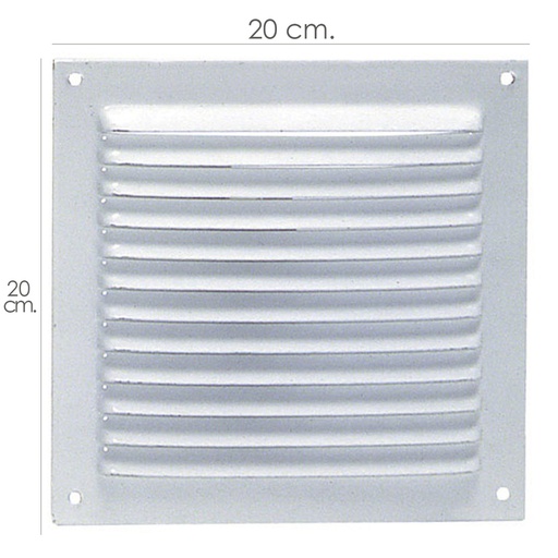 [2530006] Rejilla Ventilación Atornillar  20x20 cm. Blanca Lacada