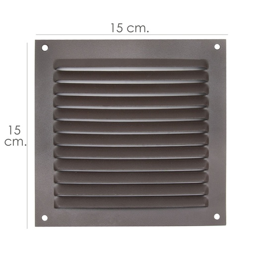 [2530010] Rejilla Ventilación Atornillar 15x15 cm. Aluminio Color Marrón