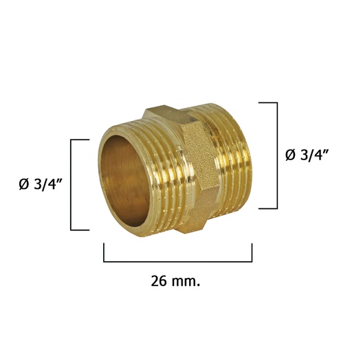 [4020039] Machones Dobles Pulidos    3/4"