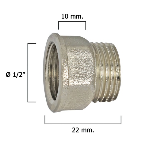 [4020066] Alargadera Hexagonal Cromo 1/2x10