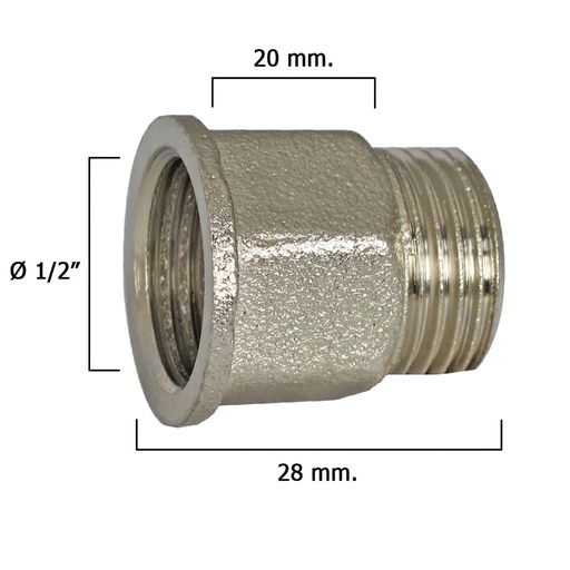 [4020070] Alargadera Hexagonal Cromo 1/2x20