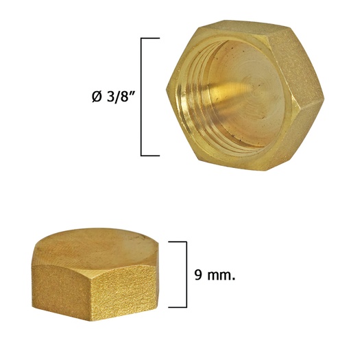 [4020098] Tapon Ciego Hembra Laton 3/8"