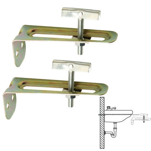 [4041600] Juego Escuadras Sanitario Soporte Lavabo 10 cm. (2piezas)