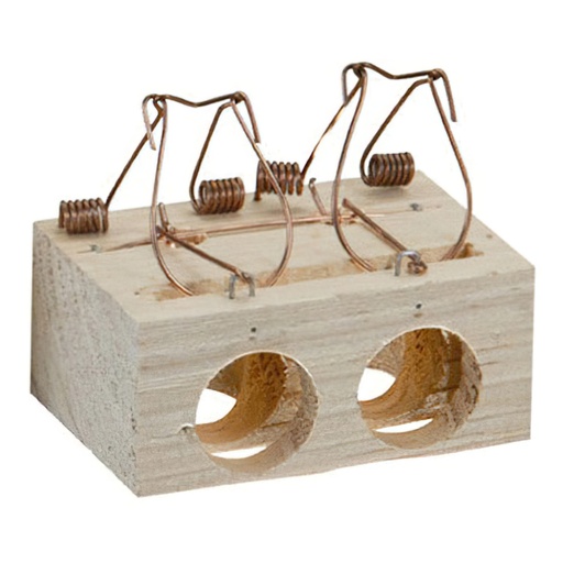[5450100] Trampa ratones madera 2 agujeros Ø 28 mm.