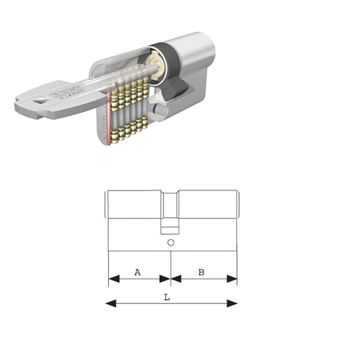 [3010153] Cilindro Tesa Seguridad T60 /35x35  Latonado