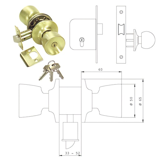 [3020529] Pomo Tesa    3520-lm/50