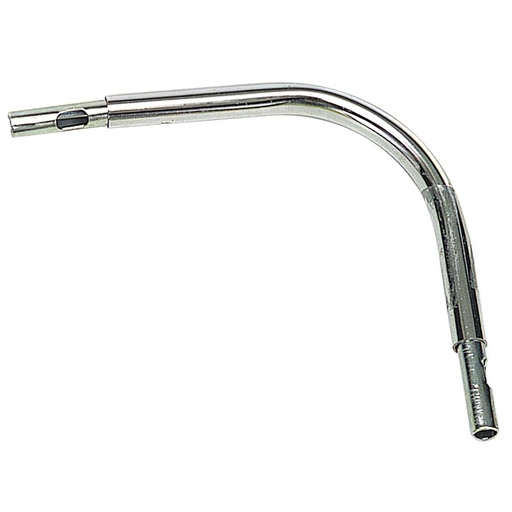 [5300068] Codo Para Tubo De 12 mm.Ø Cromo 10x10 cm. Con 2 Empalmes