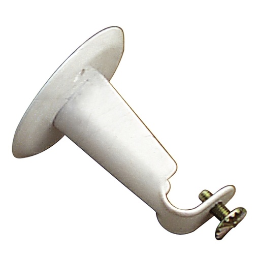 [5300120] Soporte Barra 12 mm.Ø Blanco Frontal Redondo