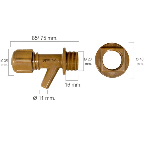 [5050505] Grifo Barril Plástico Mini Con Tuerca 1/2"