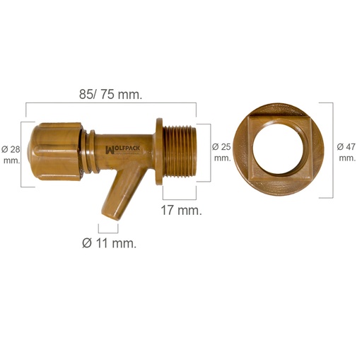 [5050510] Grifo Barril Plástico Mini Con Tuerca 3/4"