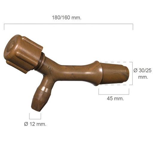 [5050530] Grifo Barril Plástico Número 2 Para 300 Litros