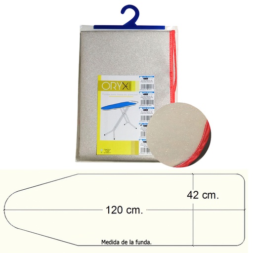 [5160005] Funda Mesa Plancha Espuma Metalizada 120x42 cm.