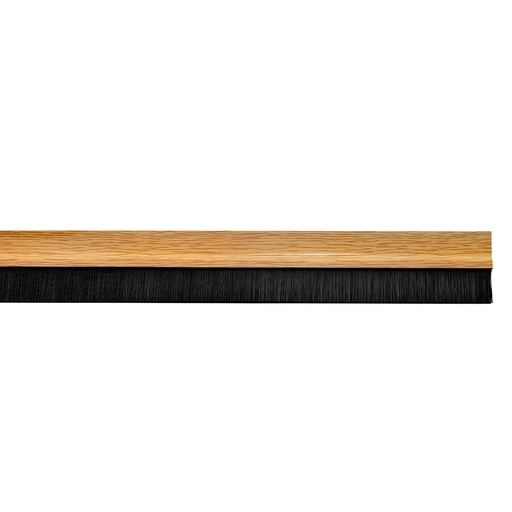 [5190310] Burlete Puerta Pvc Roble Con Cepillo 1 Metro