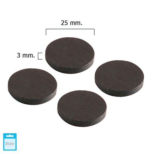 [5411105] Iman Wolfpack Ferrita Disco Ø 25x3 mm. (Blister 4 Piezas)