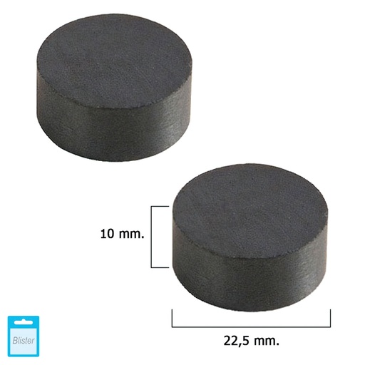[5411120] Iman Wolfpack Ferrita Redondo Ø 22,5x10 mm. (Blister 2 Piezas)