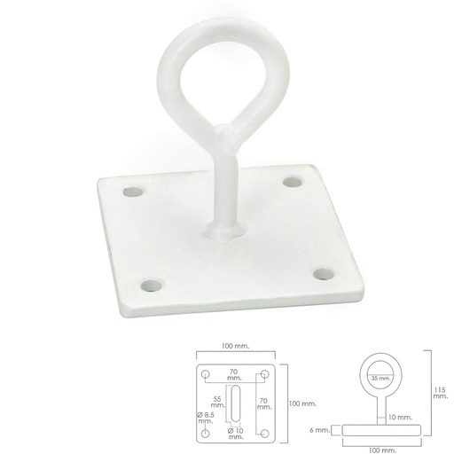 [5411040] Gancho Wolfpack Con Pletina Multiuso Cerrado Blanco