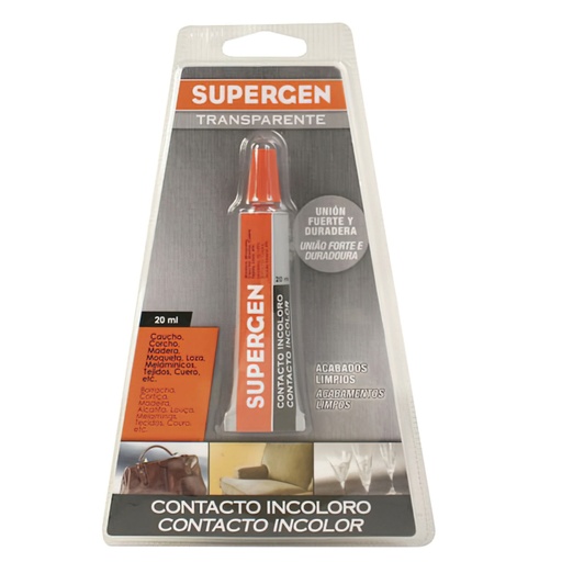 [14020020] Pegamento Supergen Incoloro   20 ml.
