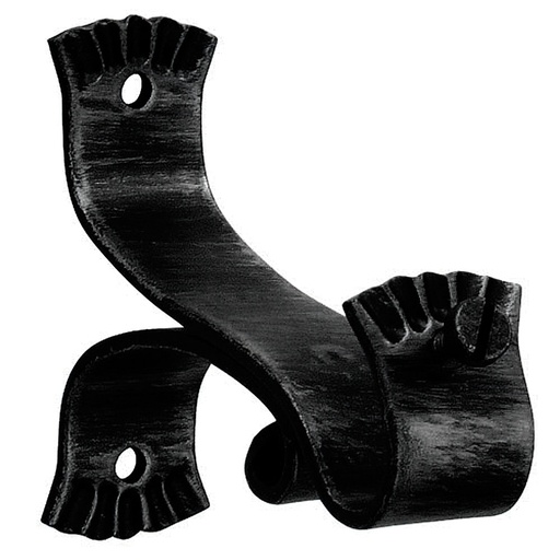 [5431950] Soporte Forja Ø 20 mm. Ola Largo Negro   Juego 2 Piezas
