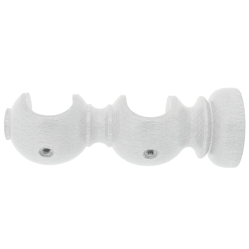 [5430766] Soporte Madera Liso Abierto Doble 20x118 mm. Blanco