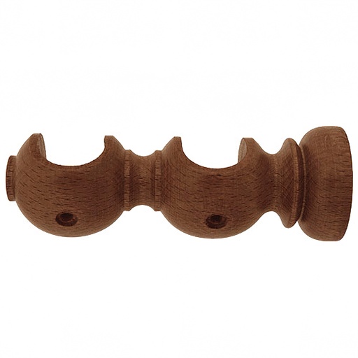 [5430770] Soporte Madera Liso Abierto Doble 28x120 mm. Nogal