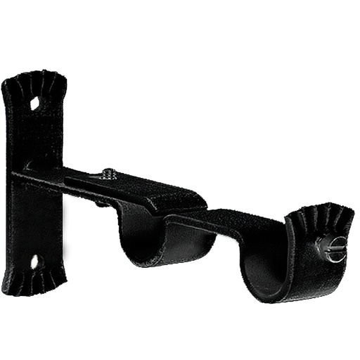 [5432013] Soporte Doble Forja Ø 28 mm. Negro  (Blister 1 Piezas)