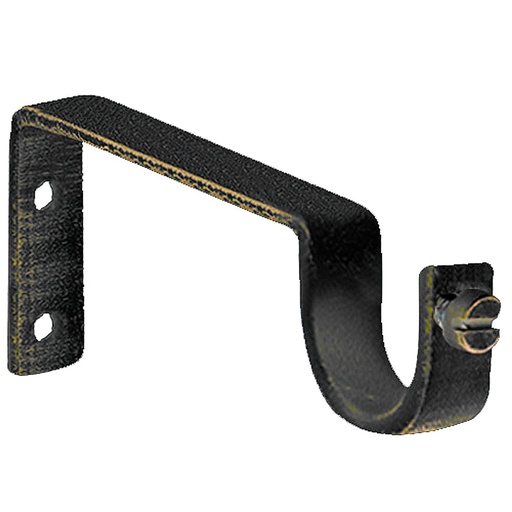 [5432073] Soporte Sencillo Forja Ø 20 mm. Negro / Dorado (Blister 2 Piezas)