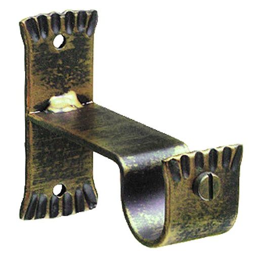 [5437109] Soporte Central Forja Ø 28 mm. Negro / Dorado Juego 2 Piezas