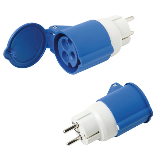 [19010554] Adaptador Industrial Schuko Cetac Simple 2p Con Tapa