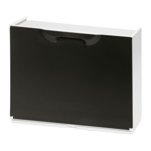 [21030375] Zapatero Resina 51x17x41cm. Blanco y Negro