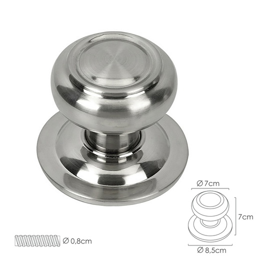[3035040] Pomo Puerta Seta Color Inox Oryx