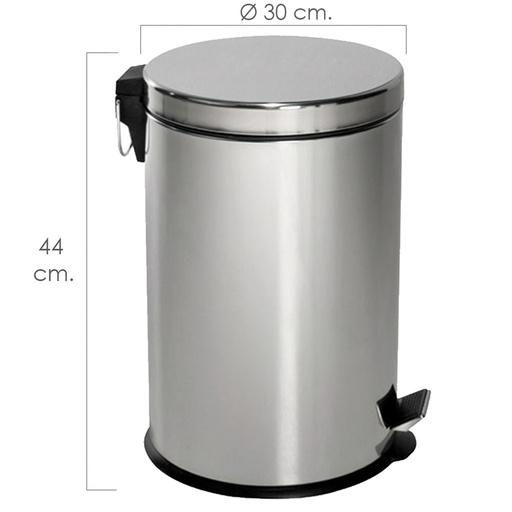 [5421500] Papelera Maurer  Inoxidable Cocina / Baño 20 Litros 30x44  cm.