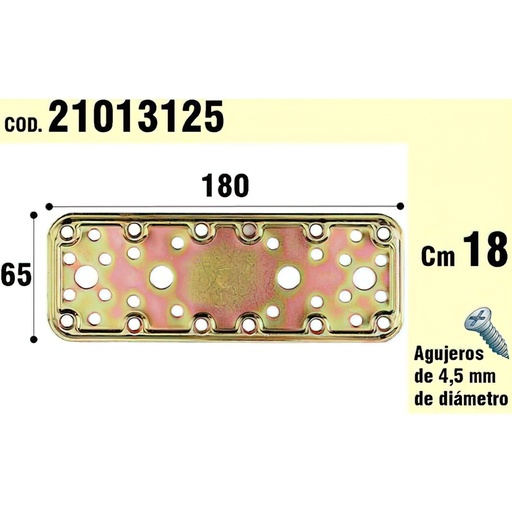 [21013125] Soporte Para Madera Placa Bicromatada 65x180 mm.