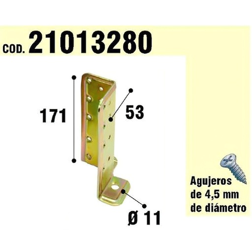[21013280] Soporte Para Madera Anclaje Bicromatado Regulable