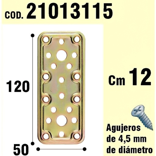 [21013115] Soporte Para Madera Placa Bicromatada 50x120 mm.