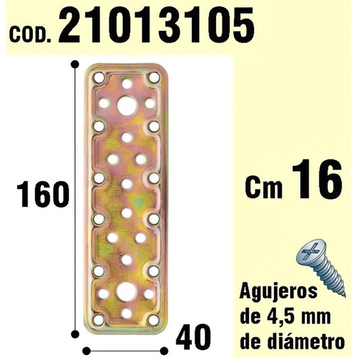 [21013105] Soporte Parra Madera Placa Bicromatada 40x160 mm.
