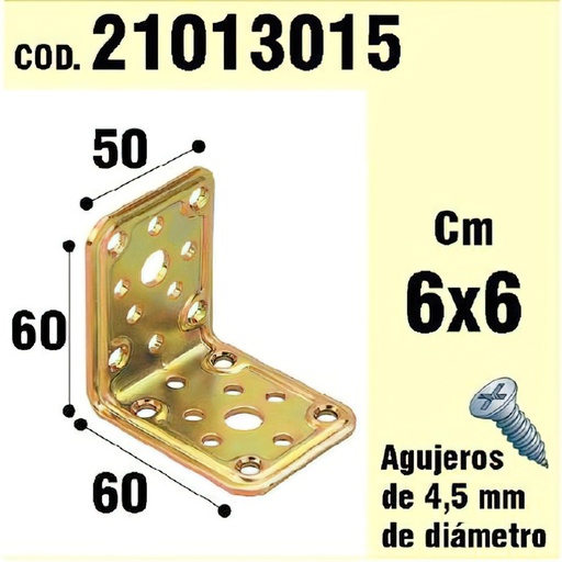 [21013015] Soporte Para Madera Ángulo   50x 60x 60 mm.