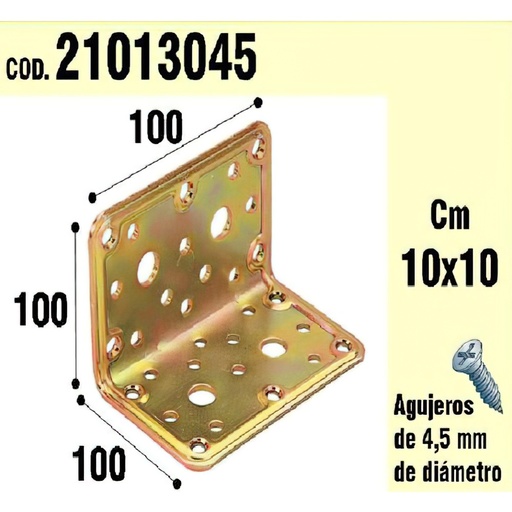 [21013045] Soporte Para Madera Ángulo 100 x 100 x 100 mm.