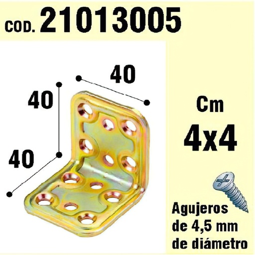 [21013005] Soporte Para Madera Ángulo   40x40x40 mm.