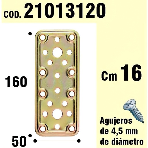 [21013120] Soporte Para Madera Placa Bicromatada 50x160 mm.