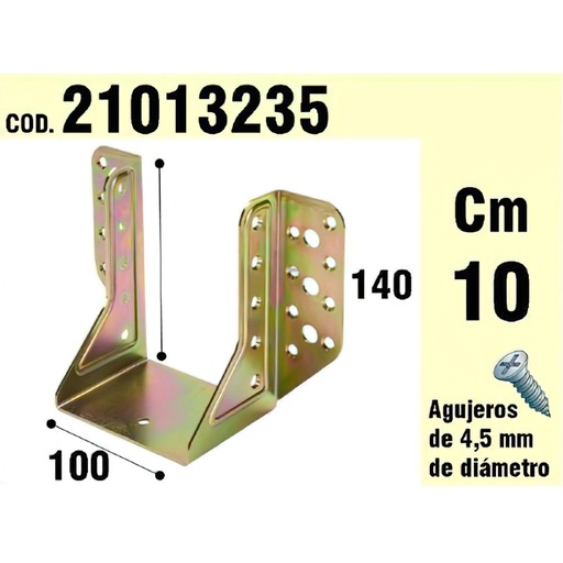 [21013235] Soporte Para Madera Alas Exteriores bicromatado 100 mm.